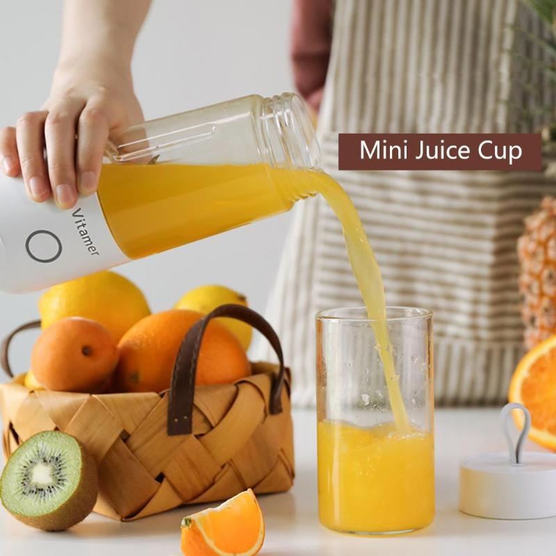 350ml Portable Blender Juicer Electric USB Rechargeable Mixer Smoothie Slushy Cup Juice Blender Bottle USB Charging Kitchen Gadgets