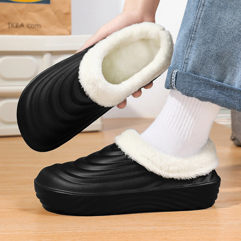 Warm Men's And Women's Waterproof Anti-mud Bottom Cotton Shoes