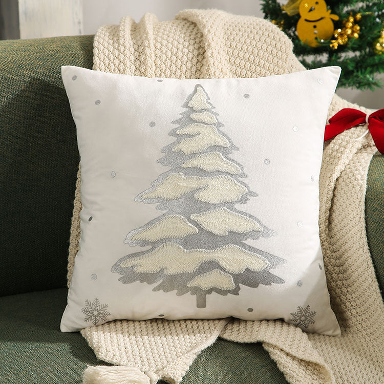 Embroidered Christmas Tree Pillowcase