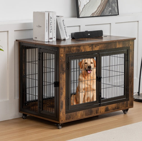 38in Dog Crate Furniture, Large Dog Kennel