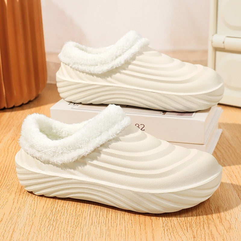 Warm Men's And Women's Waterproof Anti-mud Bottom Cotton Shoes