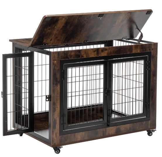 38in Dog Crate Furniture, Large Dog Kennel