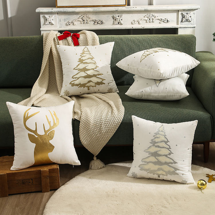 Embroidered Christmas Tree Pillowcase