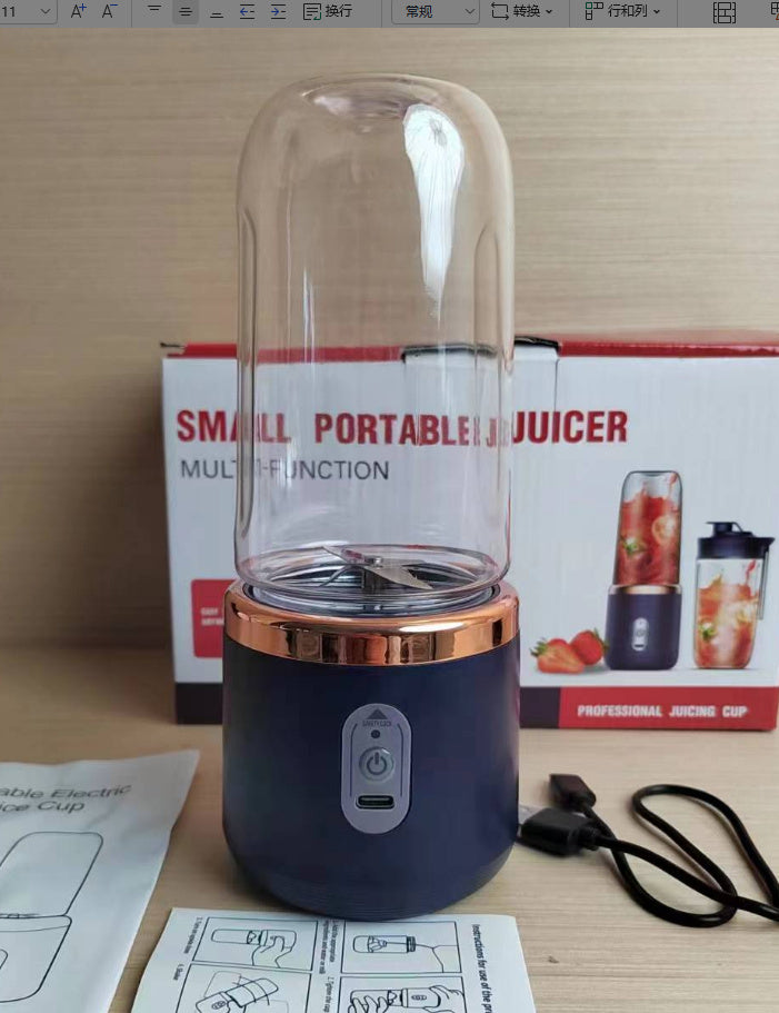 Portable Blender Mini Juicer Cup Extractor Smoothie USB Charging Fruit Squeezer Blender Food Mixer Ice Crusher Portable Juicer Machine