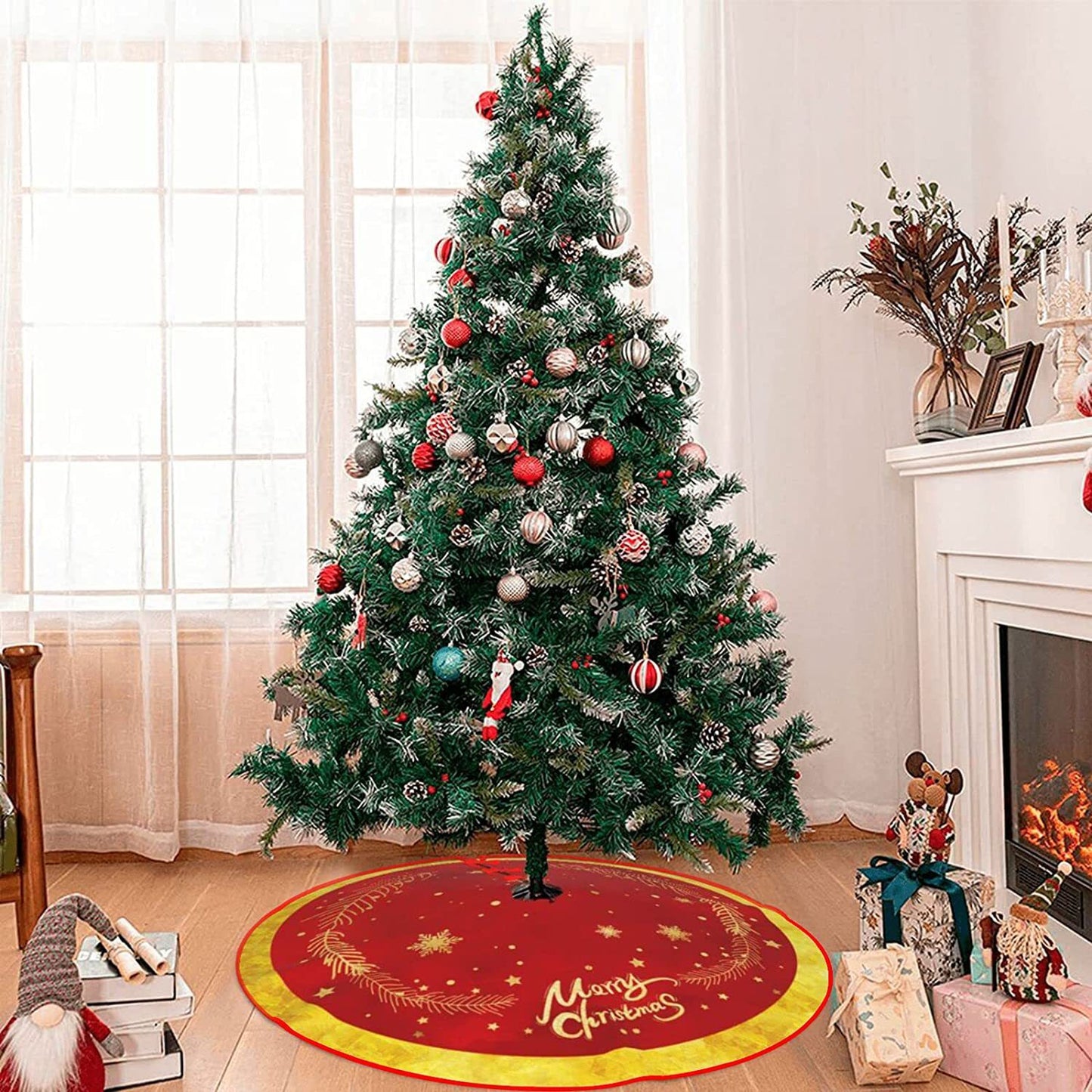 Christmas Decorations Christmas Tree Skirt Deer Carriage Tree Skirt