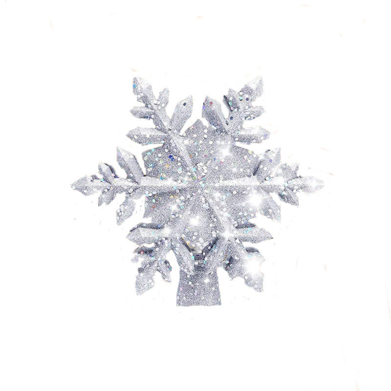 Christmas Tree Topper, Star, Lighted, 3D Glitter Silver Snow Tree Toppers Snowflake Projector New Year Home Decoration