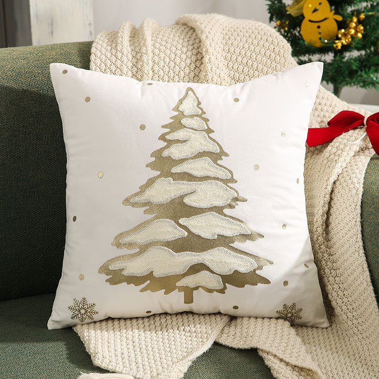 Embroidered Christmas Tree Pillowcase